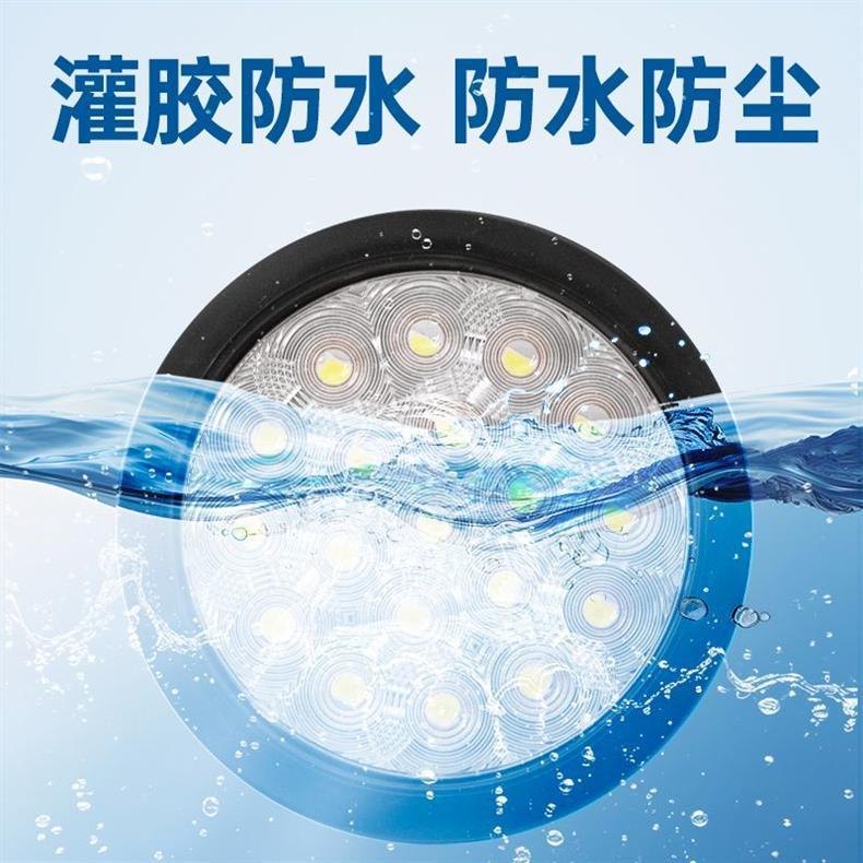 24V Cimc Semi-Trailer Tail Light Truck Reversing Turn Signal Brake Led Rear Tail Light Super Bright Waterproof Universal Round Type