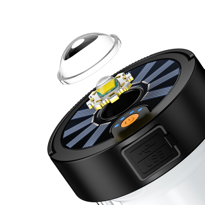 Luz de camping de múltiples funciones al aire libre transfronteriza USB carga N ° 7 batería campamento tienda Luz Portátil LED camping Luz
