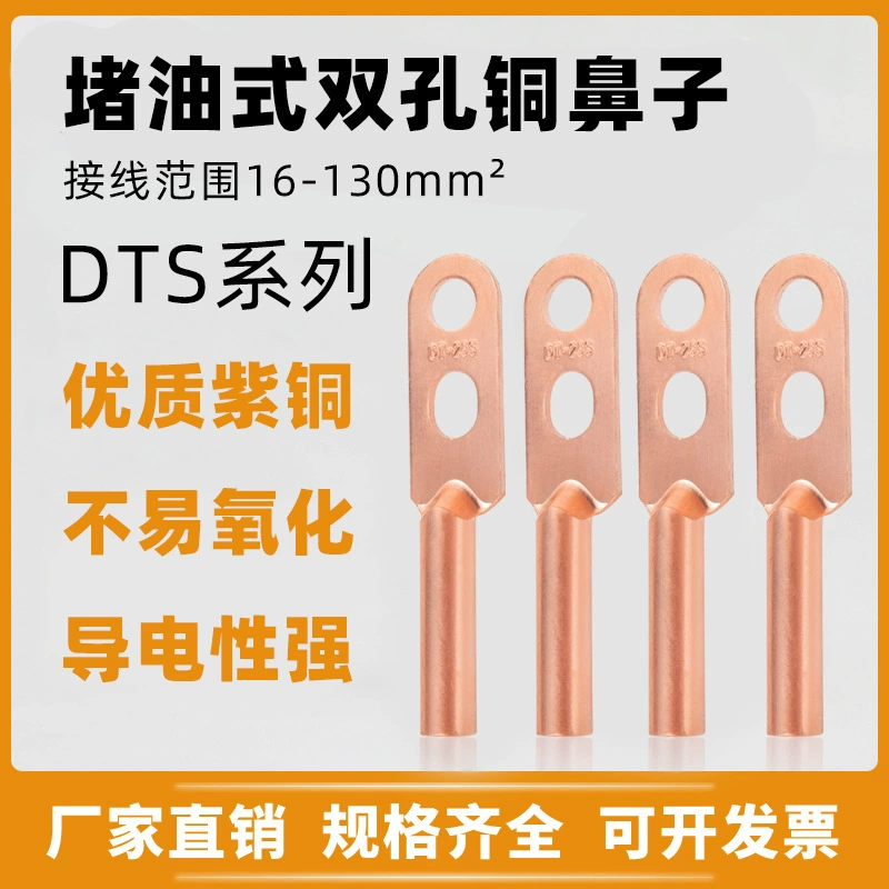 DT dual -hole copper nose DTS copper -blocking two -eyed copper terminal national standard thickness wiring terminal