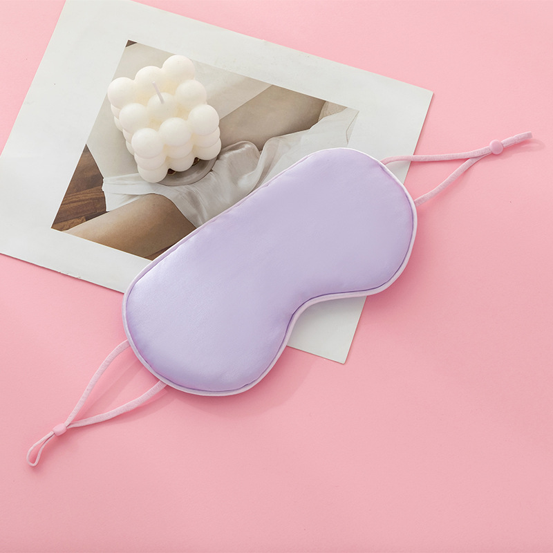 Transfronterizo 16mm orejas colgantes de seda doble cara dormir máscaras de ojos de seda viajar logotipo de impresión al por mayor