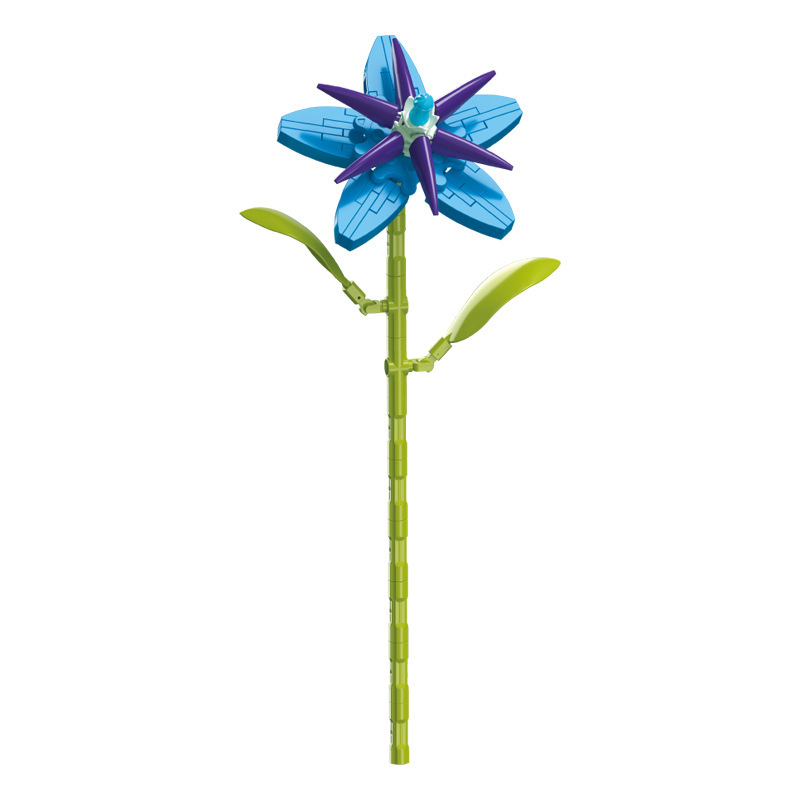 钻马积木花永生花束抱抱桶仿真花小颗粒积木DIY玩具七夕女生礼物|undefined