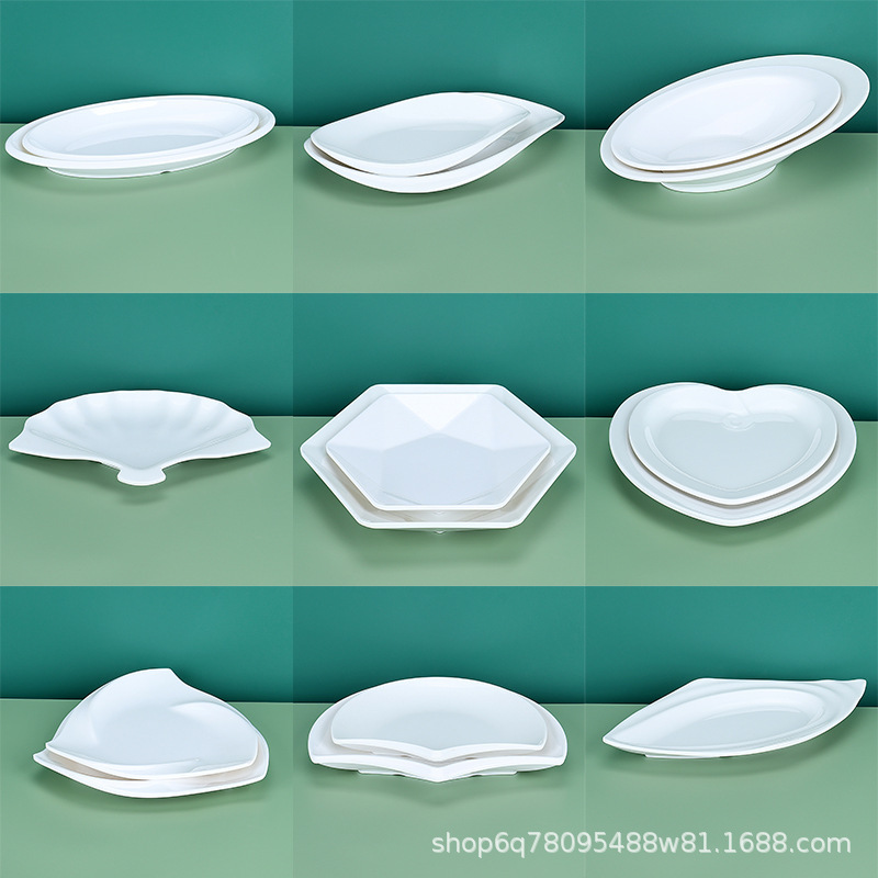 Melamine Commercial Oval Fish Plate Hotel Imitation Porcelain Hot Pot Restaurant Special-shaped Plate Cold Dish Side Dish Plate Restaurant Plate Melamine Commercial Oval Fish Plate Hotel Imitation Porcelain Hot Pot Restaurant Special-shaped Plate Cold Dish Side Dish Plate Restaurant Plate