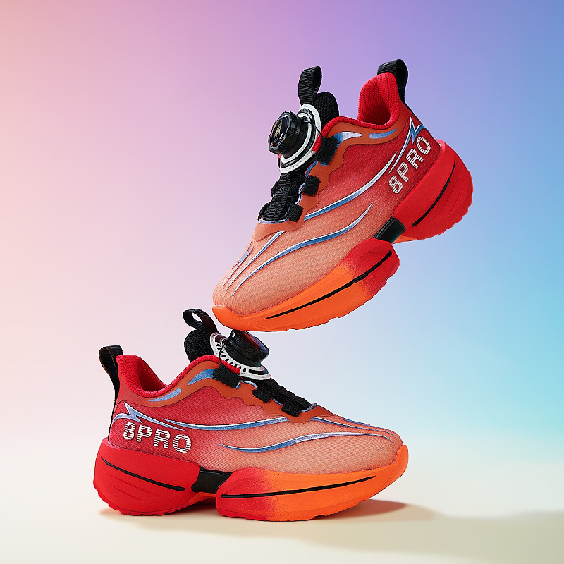 Zapatos de running para niños de conejo rojo primavera nuevos zapatos de deporte de malla transpirable para niños zapatos de running casuales antideslizantes para estudiantes