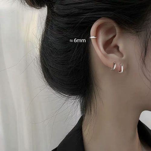 Sleep without removing pure silver earrings for women, small ear rings, new  trendy cool ear bones, Instagram student