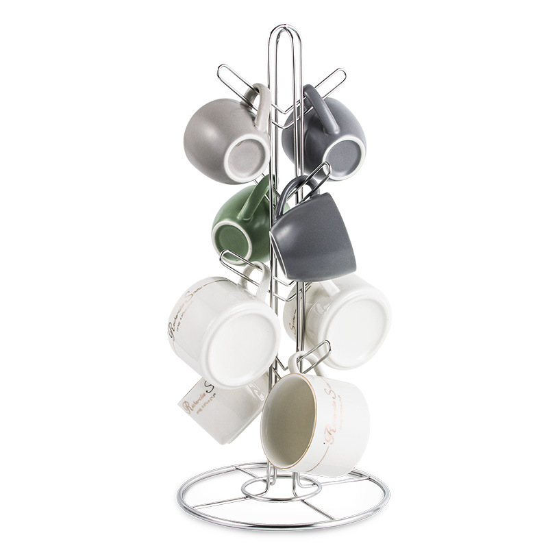 Taza de café rack de acero inoxidable creativo hogar boca abajo taza de agua de vidrio rack drenaje rack de almacenamiento