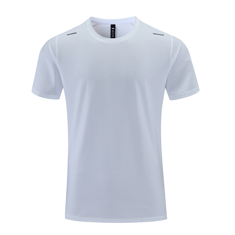 Camiseta deportiva de ocio al aire libre para hombres de verano ropa de secado rápido manga corta suelta más tamaño transpirable seda de hielo media manga en stock impreso B