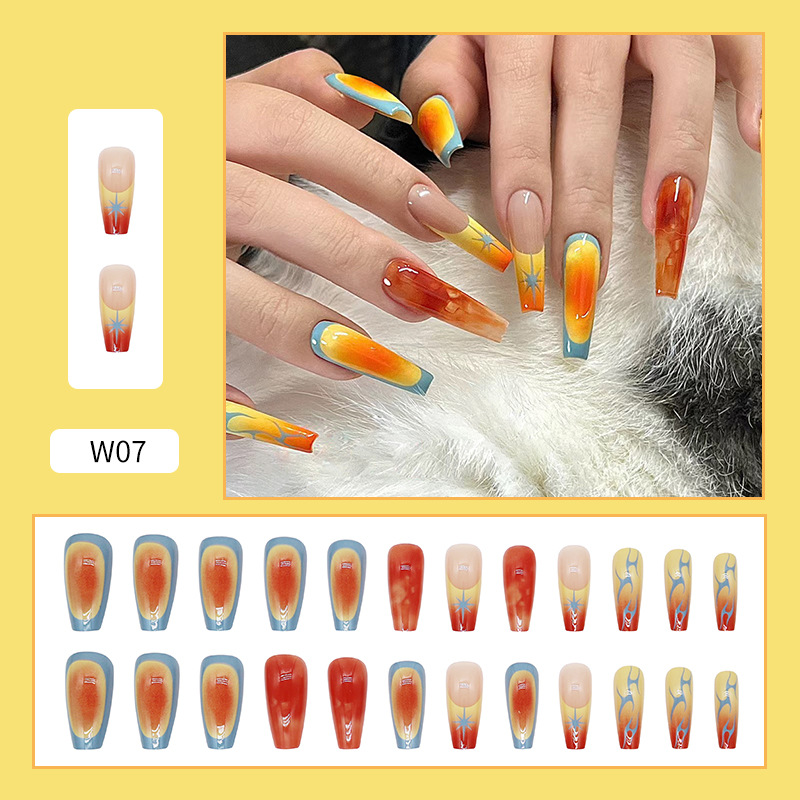 Use parche de uñas pegatina de uñas de dibujos animados corto parche de uñas falso desmontable terminado rubor parche de uñas