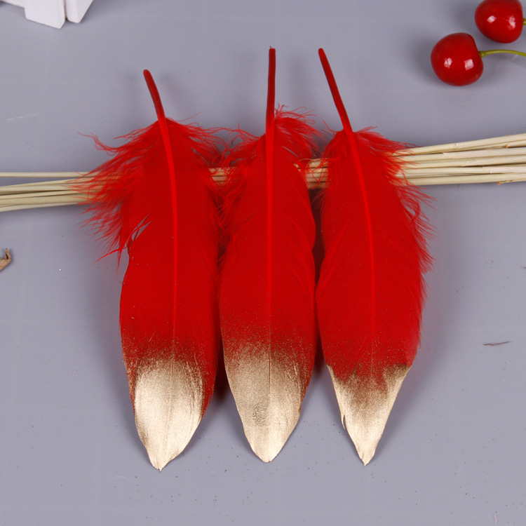 Fábrica directa pequeña serie de plumas rojas DIY accesorios accesorios de artesanía ropa accesorios escenario plumas