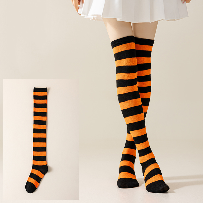 Calcetines Largos Bucaneras a Rayas para Mujer de Poliéster y Spandex, Absorción del Sudor, para Cosplay image 24