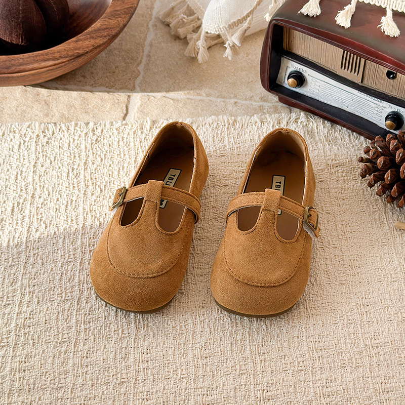 Mädchenschuhe aus schokoladenbraunem Ahornleder mit Leopardenmuster im koreanischen Stil, einzelne Schuhe für Kinder, Schülerinnen, Herbstsaison_voghion.com