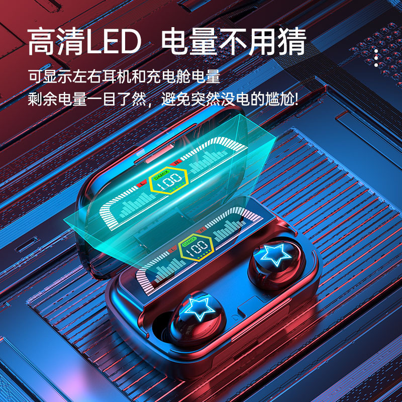 Cross-Border Amazon Tws Bluetooth Headset In-Ear Led Display Large Capacity with Power Bank and Long Battery Life Cross-Border Amazon Tws Bluetooth Headset In-Ear Led Display Large Capacity with Power Bank and Long Battery Life