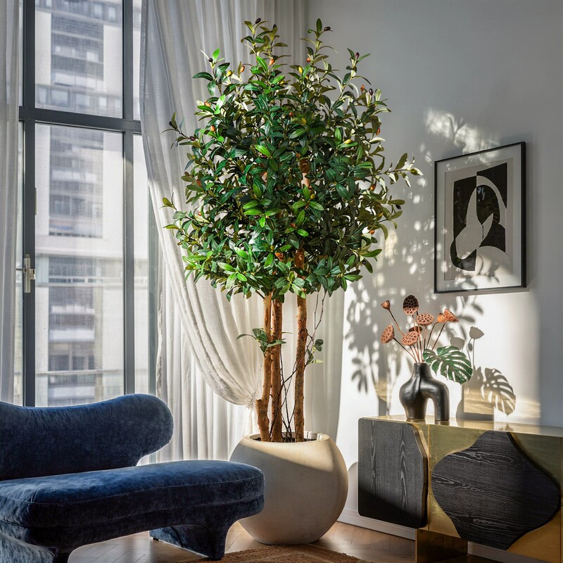 Artificial green plant for indoor living room, fake money banyan tree, floor-standing potted plant, vintage-style high-end bionic plant decoration Artificial green plant for indoor living room, fake money banyan tree, floor-standing potted plant, vintage-style high-end bionic plant decoration