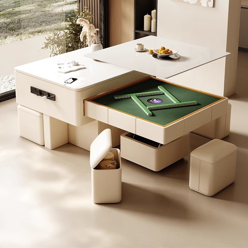 Mesa de mahjong de elevación Mesa de la isla de la placa de roca Mesa de comedor Mesa de la mesa de la barra combinada Armario de almacenamiento multifuncional de doble uso 2024 nuevo