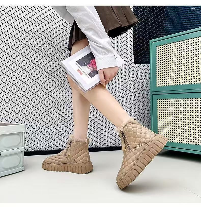 Neklizajuće čizme za snijeg, ženske nove zimske baršunaste zadebljane čizme za snijeg, ženska gornja odjeća, podižuće tople pamučne čizme_voghion.com