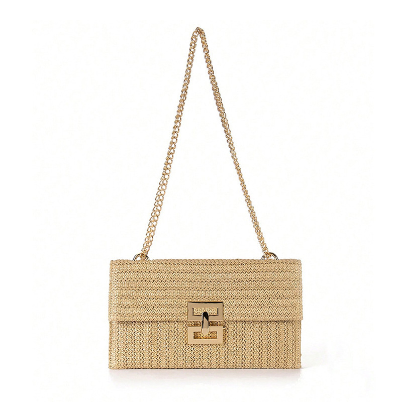 Woven Straw Single-shoulder Bag Double-layer Summer Beach Bag_voghion.com