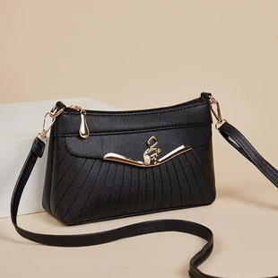 Guangzhou Hengli 2024 New Women's Crossbody Bag with Multiple Compartments to Buy Middle-Aged and Elderly Mothers Grocery Shopping Single Shoulder Soft Leather Small Bag