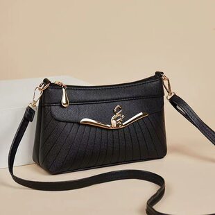 广州恒丽 2024 new ladies messenger bag Multi -compartment Buy middle -aged and elderly mothers to buy vegetables, shoulder, shoulder soft leather bag