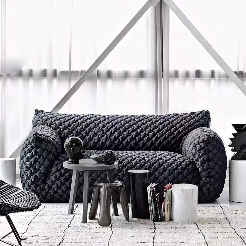 Sillón de sofá minimalista italiano diseñador creativo sofá individual estilo perezoso Klein Blue Fatty Sillón de sofá
