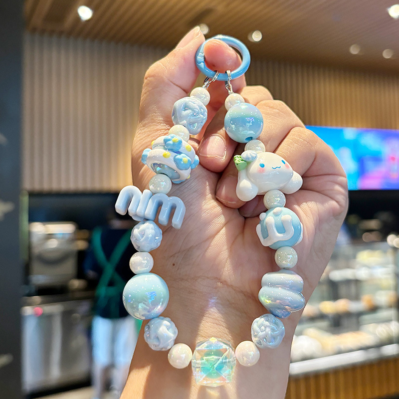 珠琪三丽鸥库洛米串珠手机链条汽车钥匙扣手工包包挂件小礼品批发|undefined