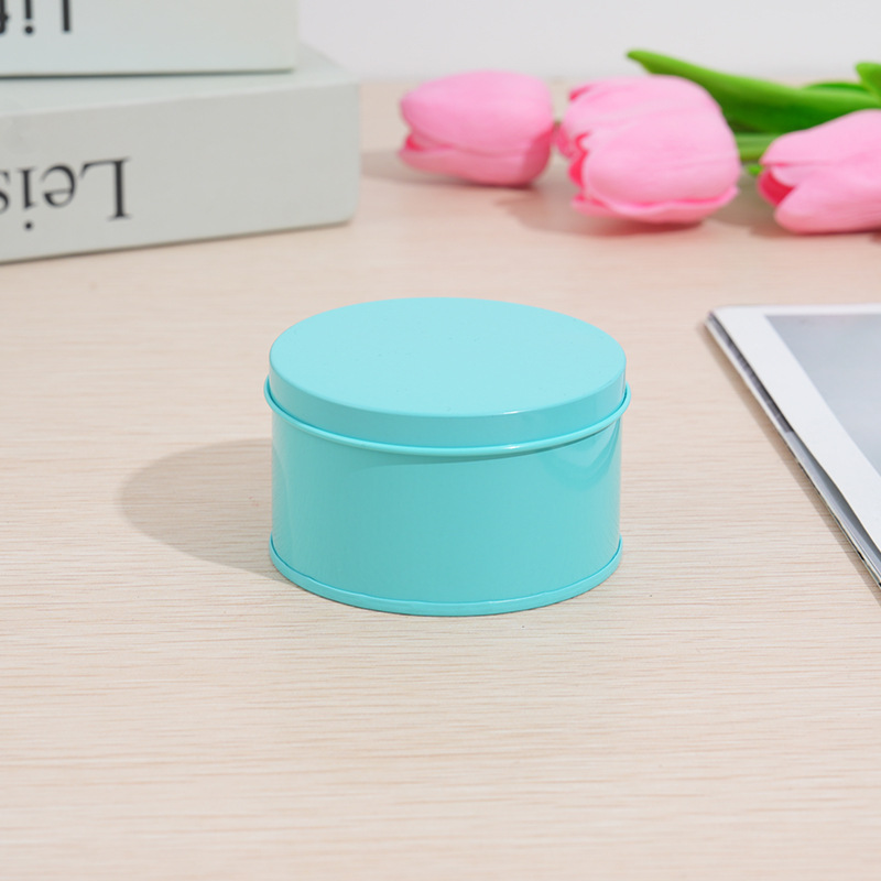 6.5CM(핑크색 원형 스티커) 5쌍 [파란색 철 상자]