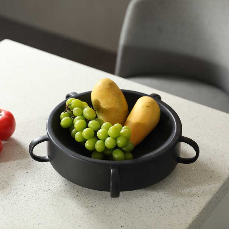 Plato de frutas de cerámica moderna y simple, mesa de té de la sala de estar, plato de bocadillos, decoración de la mesa