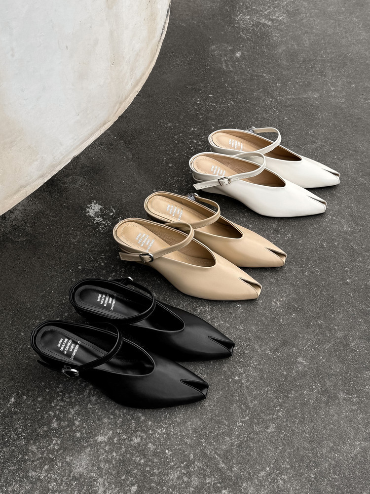 Sandal nữ hở mũi gót nêm cao da bò tăng chiều cao quai ngang — màu đen, màu trắng, màu mơ chi tiết 19