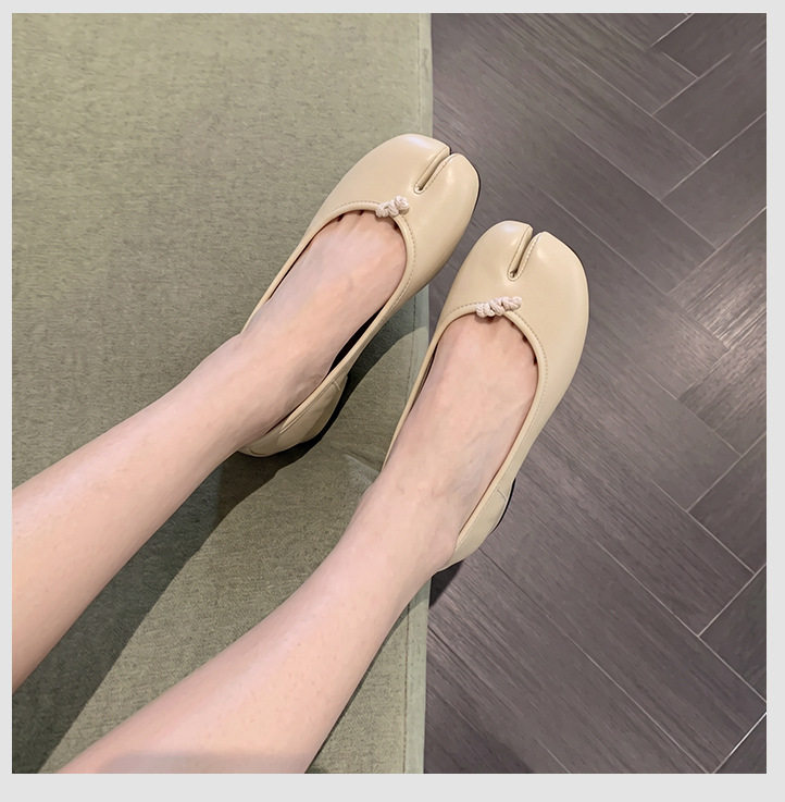 Giày búp bê nữ mũi tách ngón gót thô 3–6 cm, kiểu Mary Jane thời trang, dễ xỏ chân — bạc, màu mơ, Điểm sóng Đen, đen chi tiết 23
