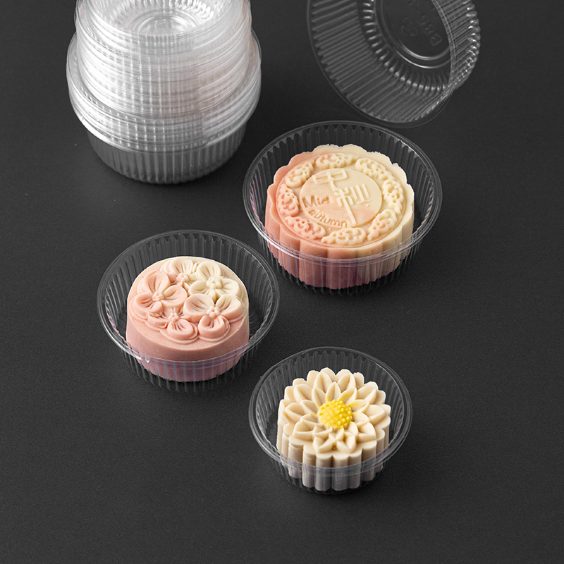 50g 80g 100g bolsas de caja redondas de pastel de luna, bolsas de plástico gruesas, pastel de frijoles verdes, bolsas internas