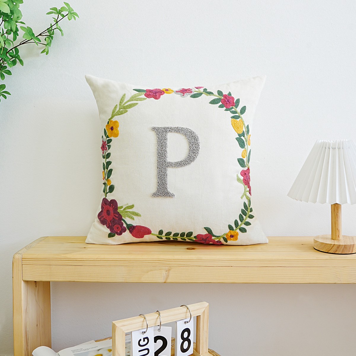 Letras transfronterizas personalizadas toallas bordadas almohada cubierta de sofá sala de estar almohada cubierta de respaldo cubierta de alta calidad sin núcleo