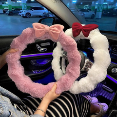 新型自動車ハンドルカバーのハンドルカバーは秋の冬のぬいぐるみの冬に女性がかわいい感じで卸売りを飾っている