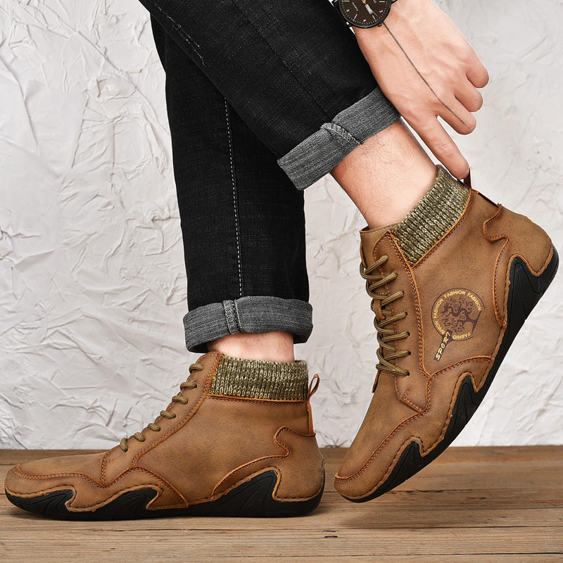 Giày bốt Martin nam cổ trung, đế thấp, thời trang casual, giữ ấm — 8898 Màu nâu, 8898 kaki, 8898 màu đen, 8898 xanh quân đội