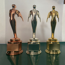 公司团队单位颁奖锌合金电镀奥斯卡金人奖杯系列刻字成套礼盒包装