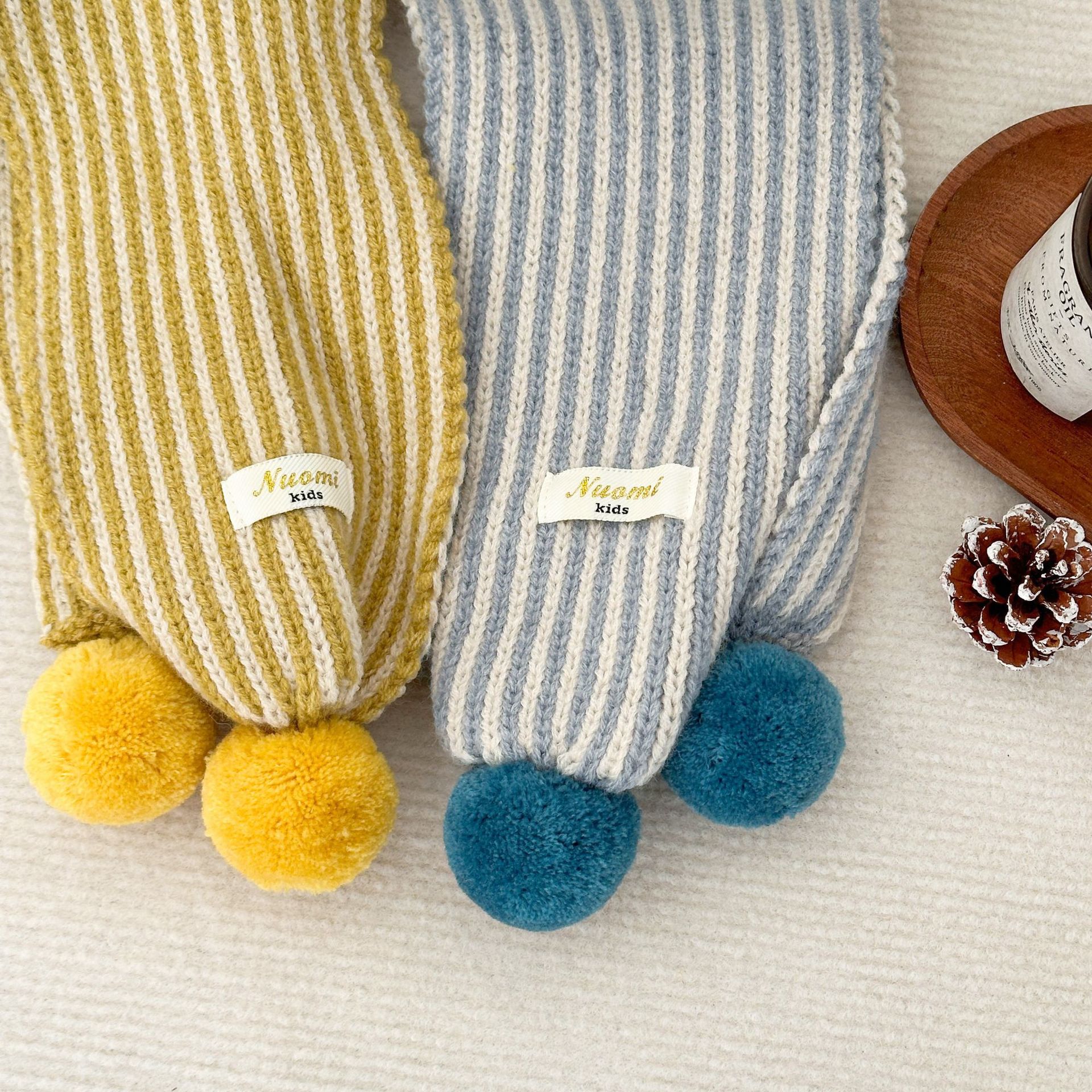 Niños otoño invierno bufandas de punto coreanas para bebés masculinos y femeninos, invierno a prueba de viento, calentamiento, cuello de pelota, moda