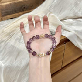 【紫气东来】天然紫水晶玻利维亚原创手链葫芦配饰智慧冰透紫女串