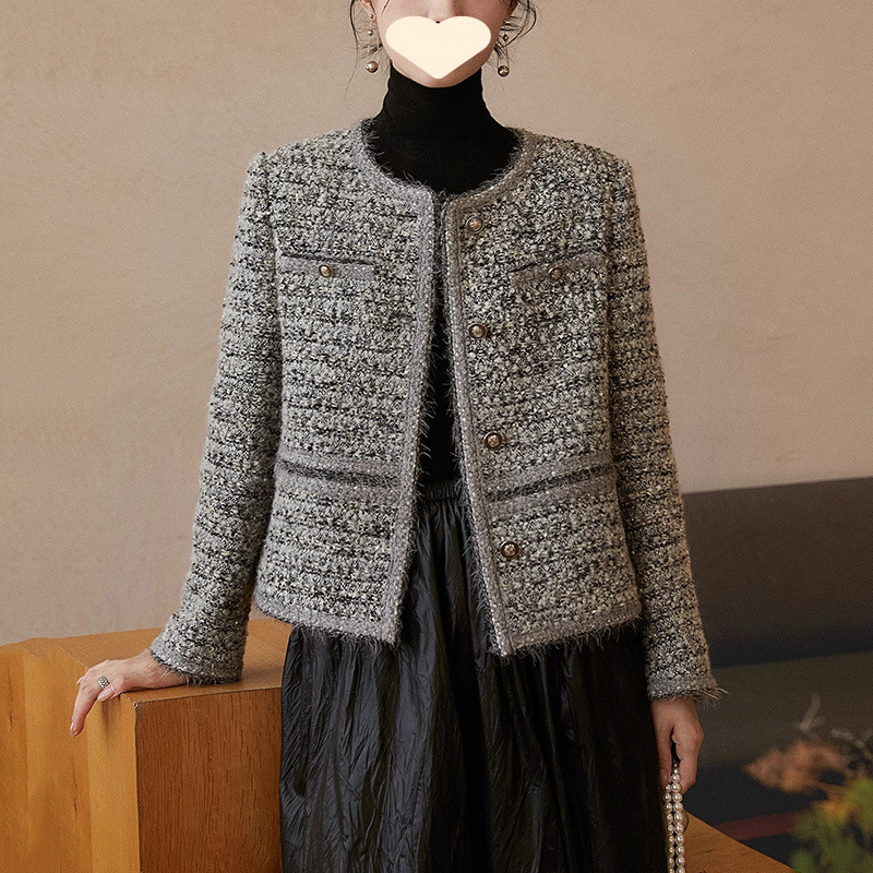 French-Style Heavy Woven Chanel-Style Jacket for Women, Autumn and Winter 2025 New Elegant Tweed Short Coat