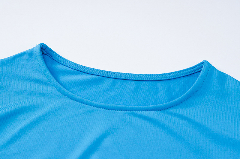 Damen 2024 Sommer Neue Mode Einfarbig Slim Fit Offene Nabelschnur Rundhals Langarm Handschuh T-Shirt Top_voghion.com