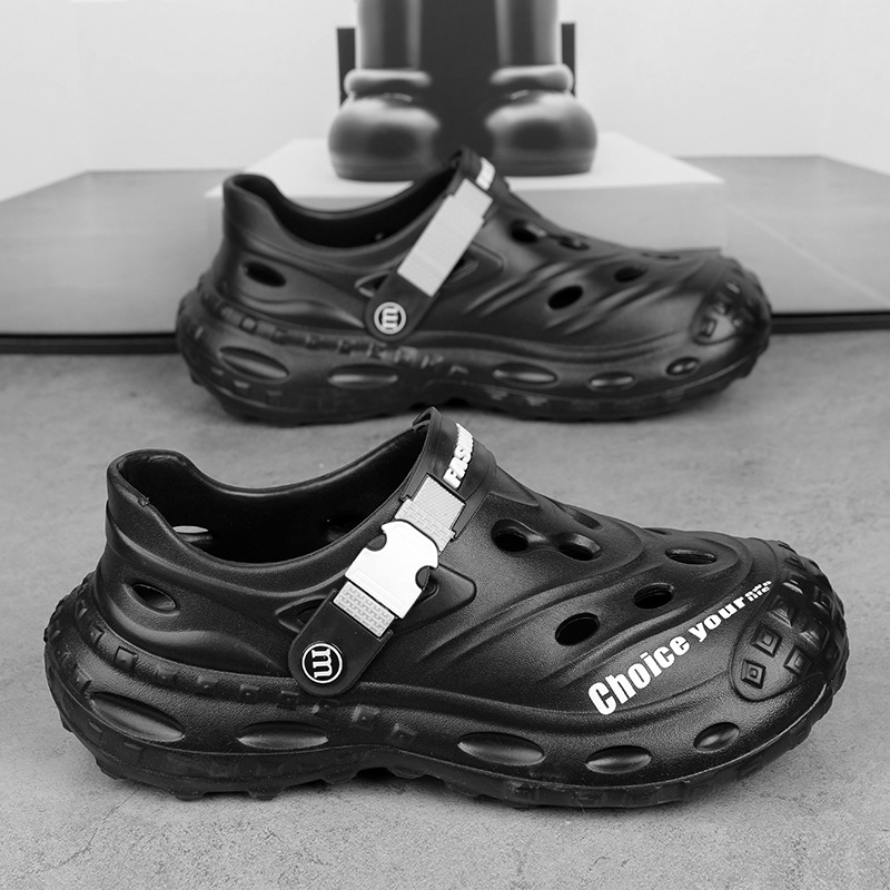 2025 nuevas zapatillas de verano para hombres resbaladizo fondo grueso pedazo de mierda sensación de nadar agua mojada moda image 3