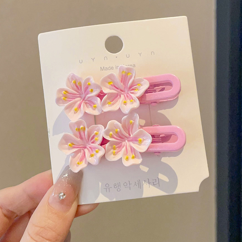 Horquilla de estrella amarilla dulce y linda, clip de flequillo en la frente femenina, cabello roto en el costado, clip de pico de pato, tocado