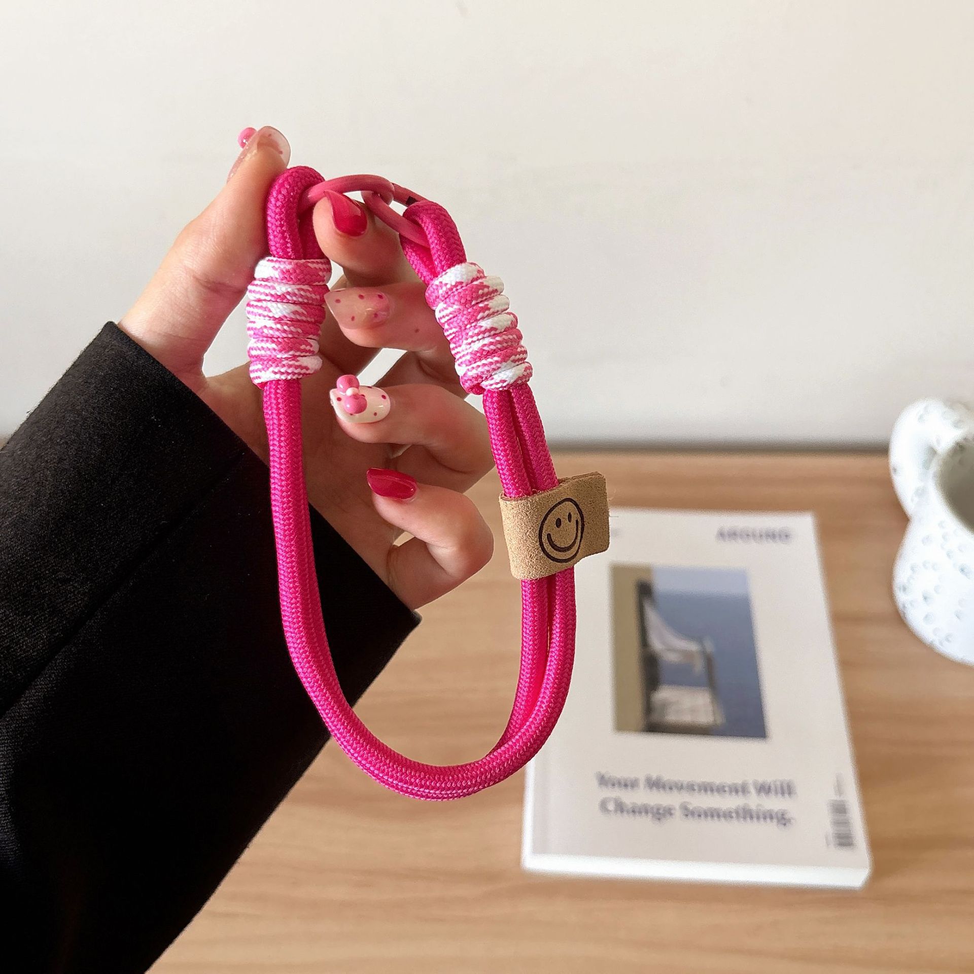 Double ring smile-rose red and white