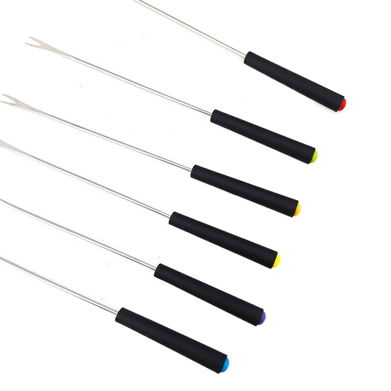 In stock stainless steel fork bbq Barbecue fork chocolate cheese hot pot fork fruit dessert fork egg pick needle