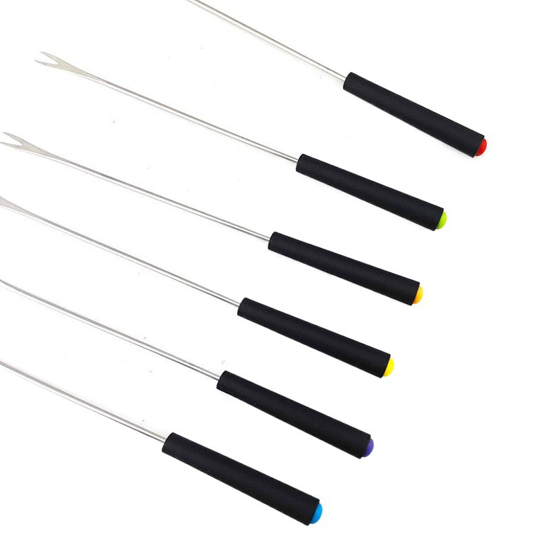 В наличии Вилка из нержавеющей стали для барбекю Вилка для барбекю Шоколадный сыр Горячий горшок Вилка для фруктов и десертов Вилка Для Сбора Яиц