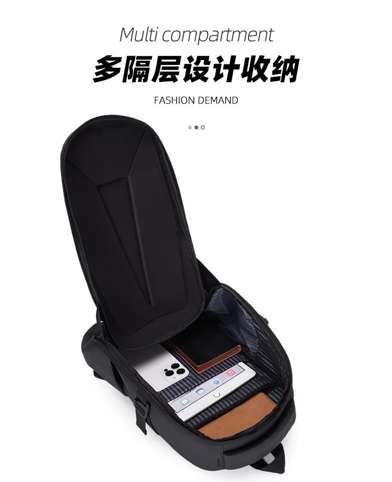 Cross-border hard-shell men's large-capacity backpacks, water-repellent cycling motorcycle backpacks, anti-collision business computer bags undefined