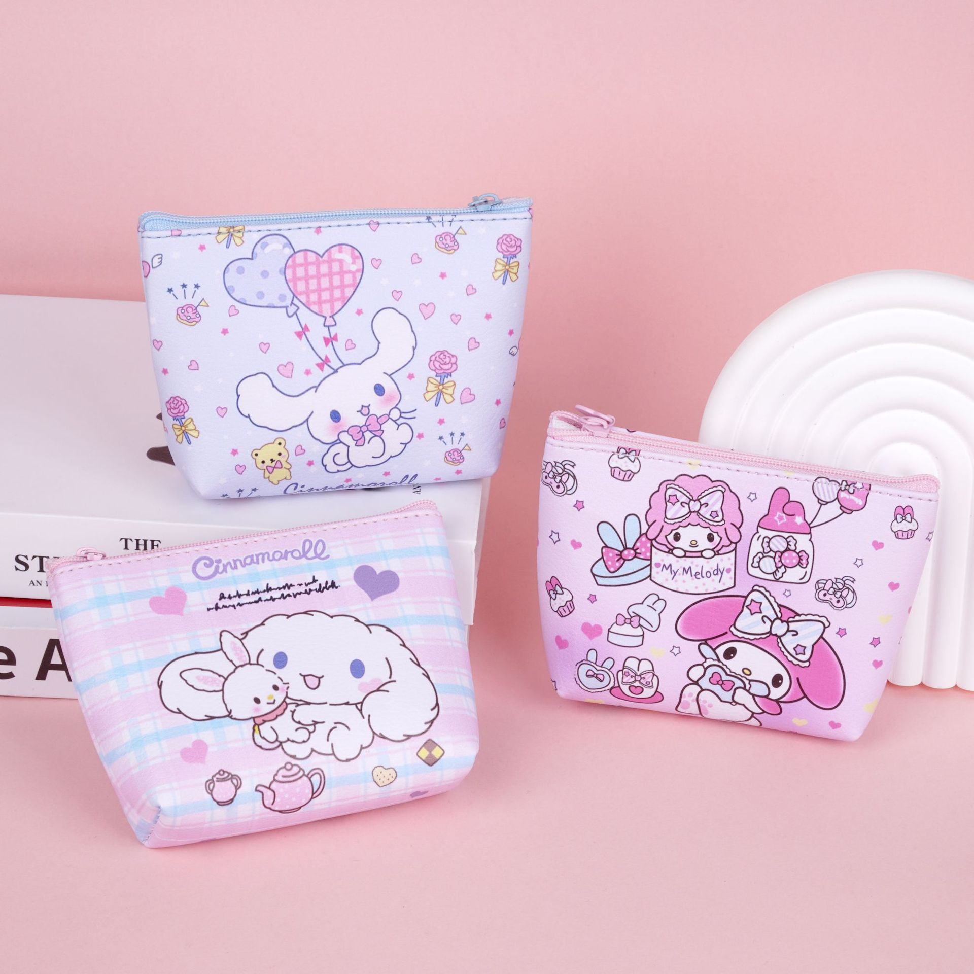 Coreano ins chica corazón de dibujos animados bolsas de cambio estudiantes lindos auriculares portátiles impermeables bolsa de almacenamiento de corteza bolsa de monedas