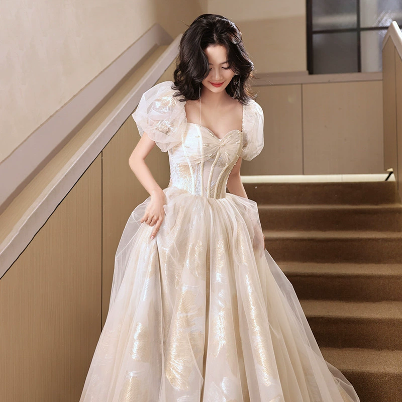 Вечернее платье, костюм маленькой принцессы, шампанского цвета, французский стиль, подарок на день рождения