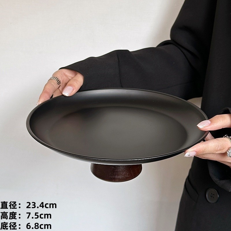 中式高脚盘水果盘客厅家用零食摆放盘糖果盘茶点甜品盘下午茶托盘|undefined