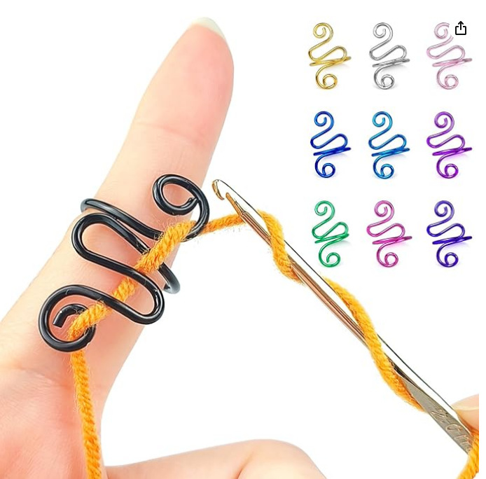 Amazon estilo caliente crochet para dedos venta caliente unisex anillo para dedos retorcido herramienta de tejido en forma de serpiente ganchillo hecho a mano