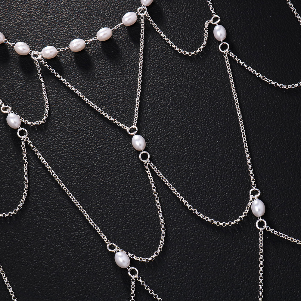 Amazon venta caliente de perlas cadena de termites ligera de lujo malla de novia accesorios de alta calidad banda de cabeza para mujeres