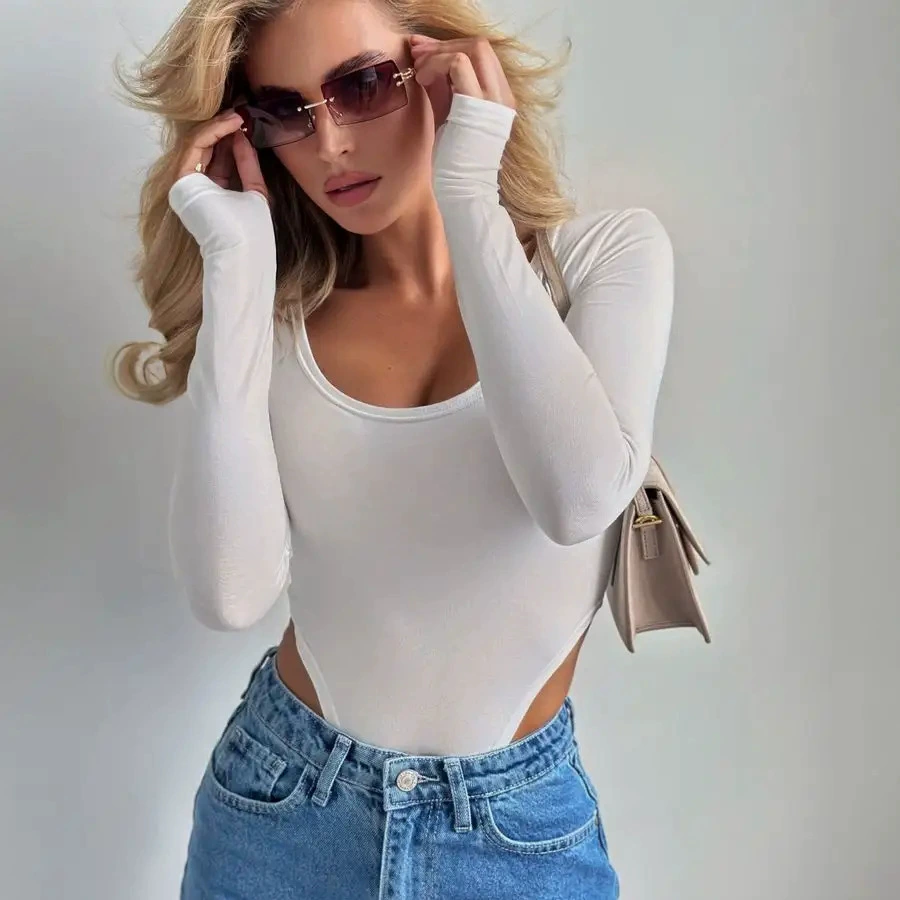 Рукавом рукавом длинным 低 低 боди боди low -cut long sleeve tights