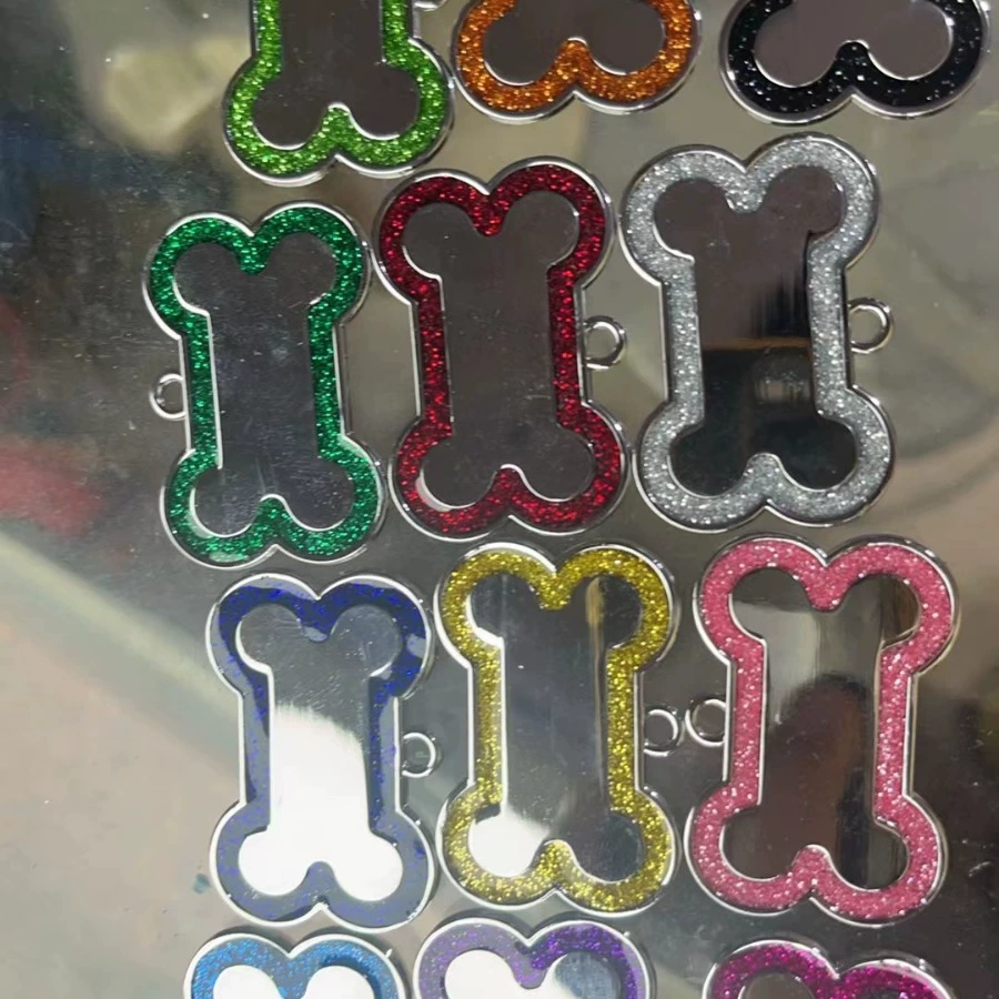 Блестящий брелок-идентификатор для животных в стиле милитари, защита от потери, стильный кулон-кость для кошек и собак