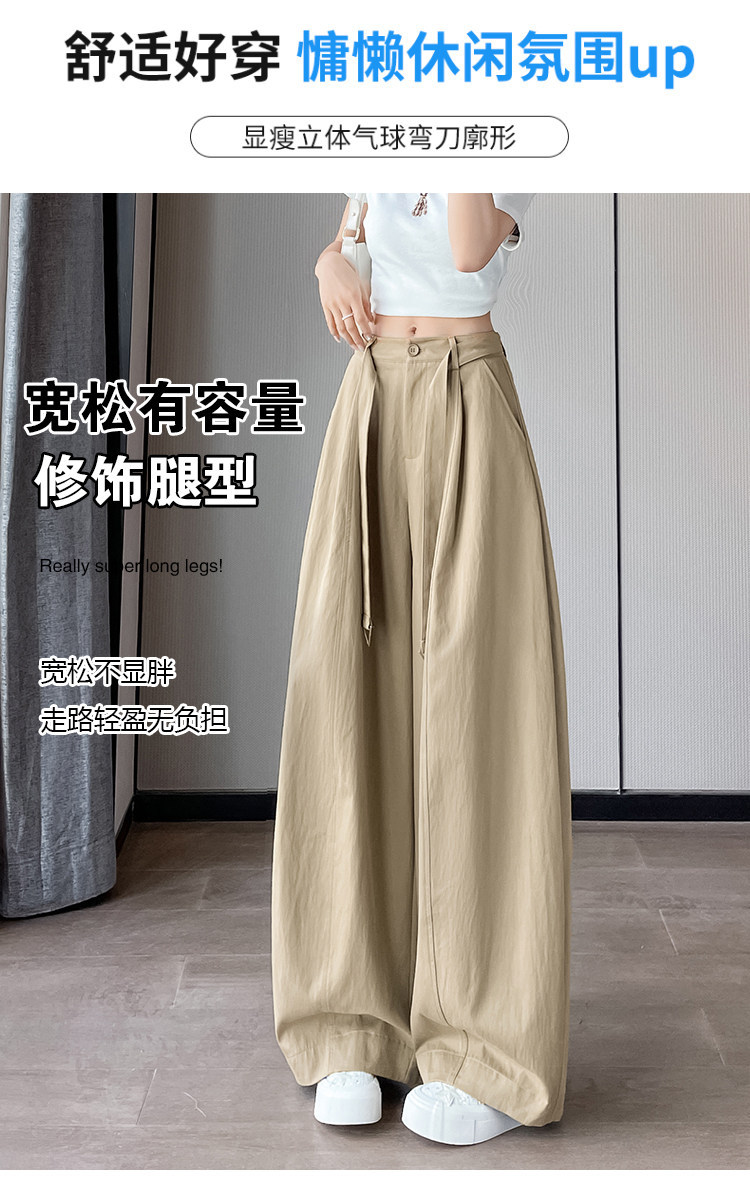 Quần culottes nữ ống rộng cạp cao chất liệu lụa mỏng mùa hè — Trắng thường xuyên chi tiết 11